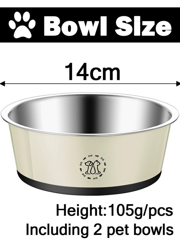 Malaksky Pet Supply Stainless Steel Dog & Cat Food Bowl - Heavy Duty - Stainless Steel, Double Wall Insulated, Non-Slip Elevated Bowl for Medium Small Breed Cat &Dogs, Anti Rust Dishwasher Safe - Image 4